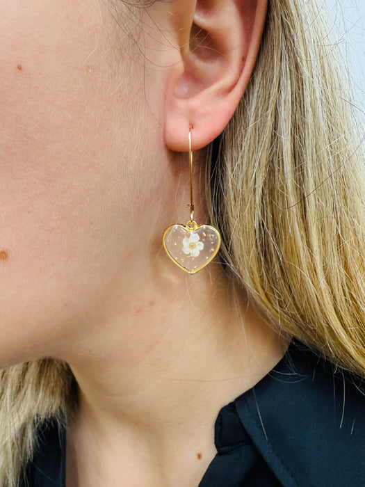 Amoret Earrings - White Flower