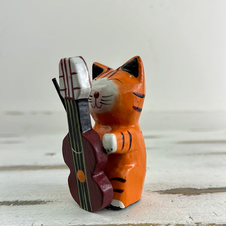 front view of cat cellist 