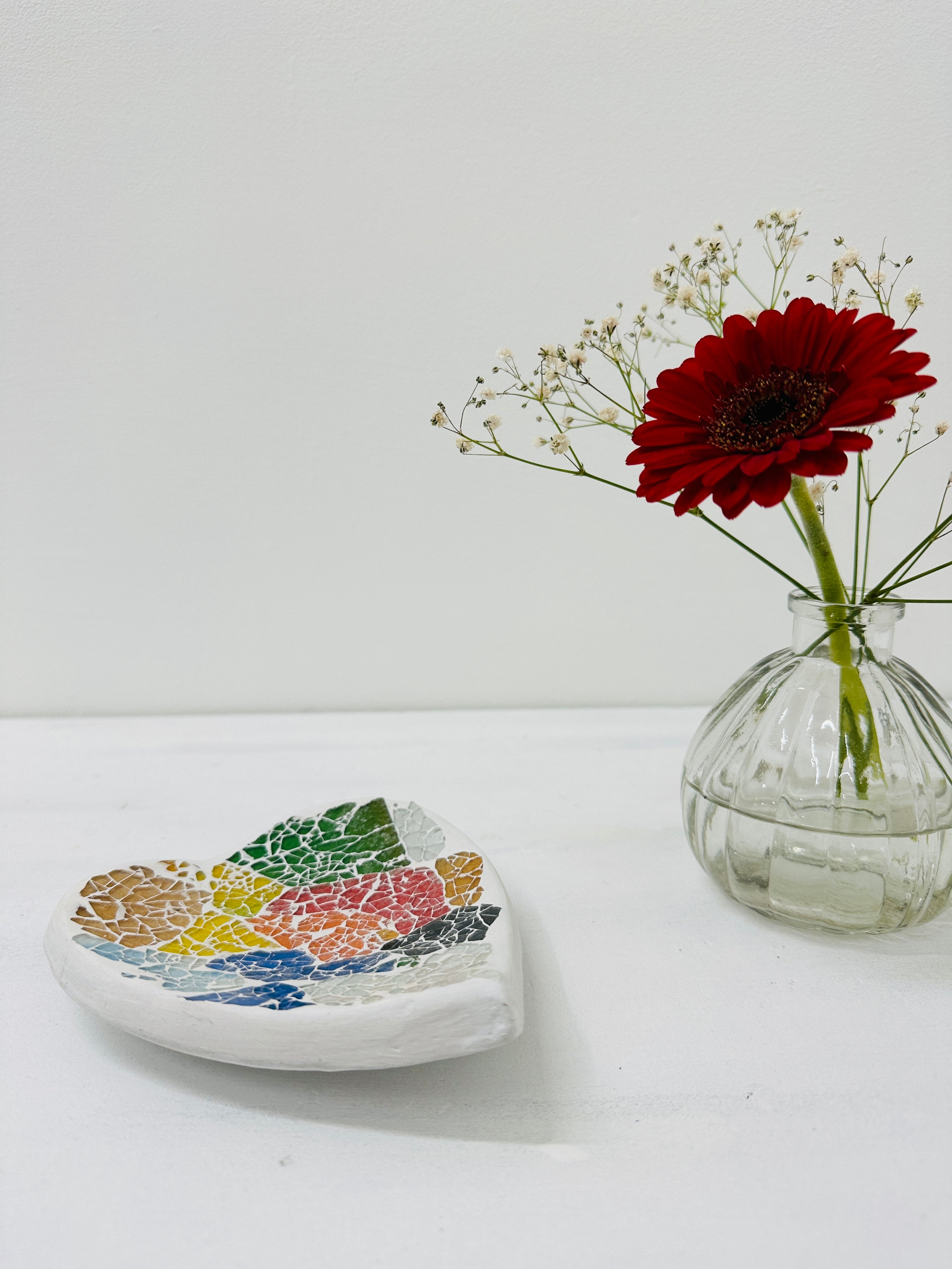 side view mosaic heart bowl