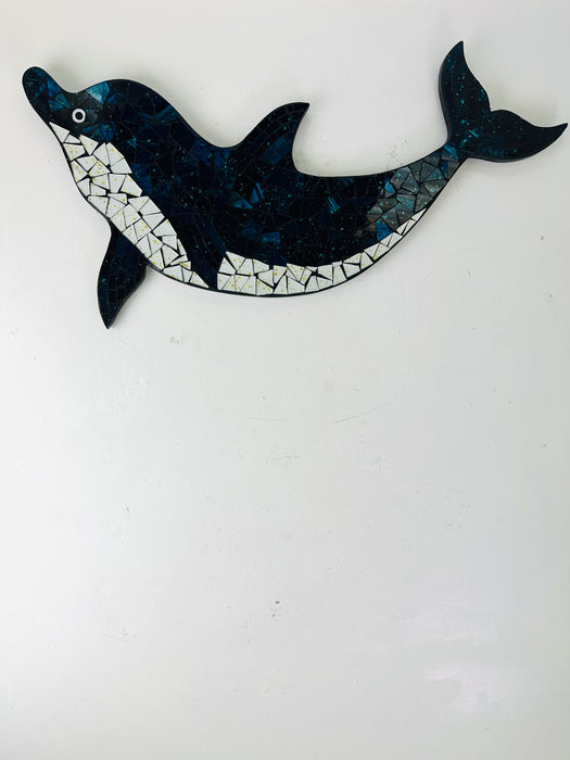 front view of mosaic dolphin