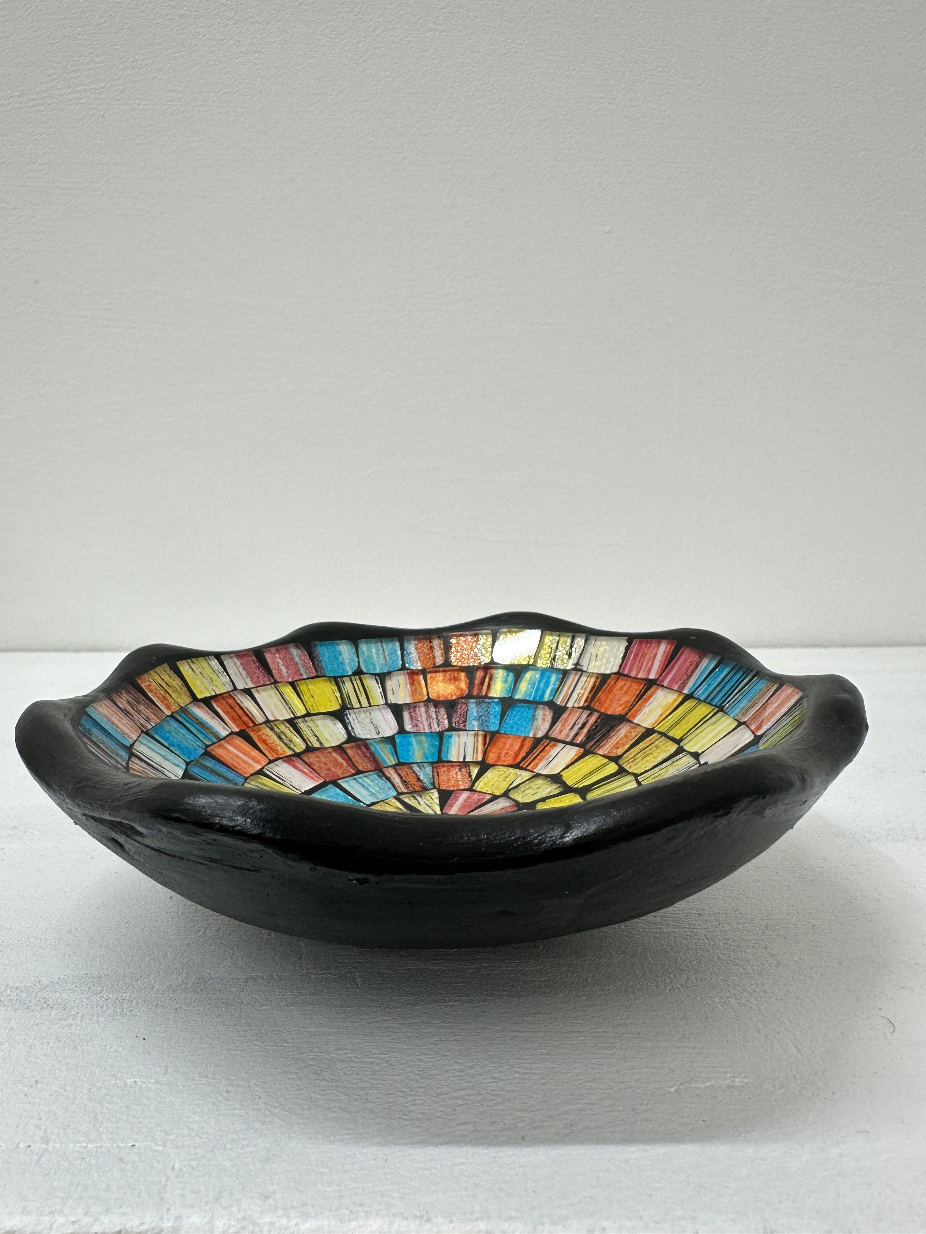 side view of mosaic bowl