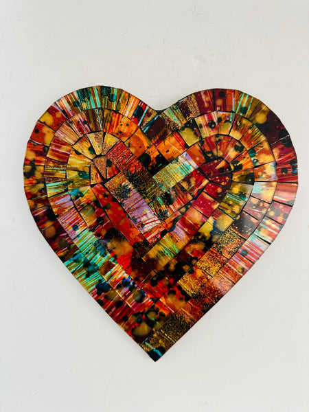 front view of mosaic heart