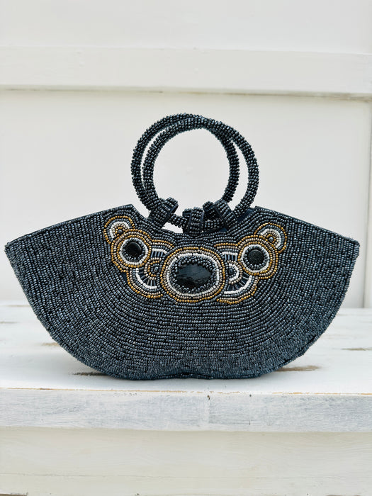 front view of beaded bag