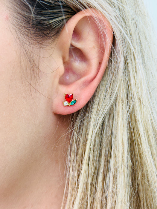 heart shaped stud earrings