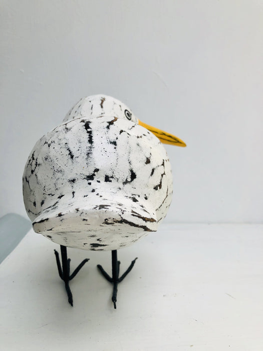 back view of wooden fat seagull