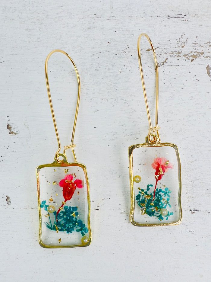 Pressed Flower Earrings