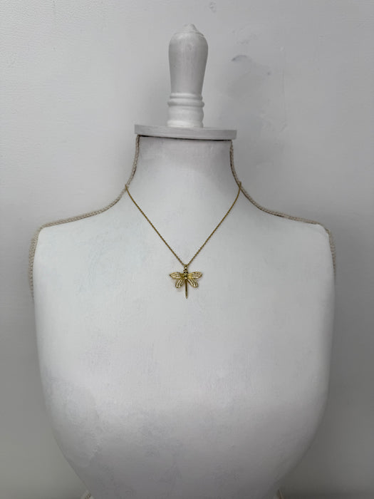 Dragonfly Necklace - Gold