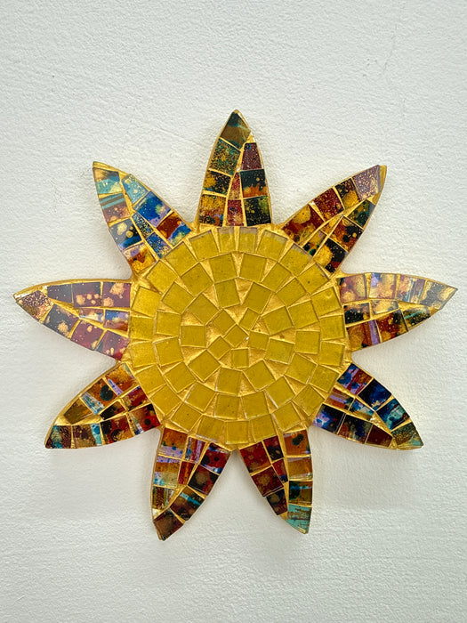 Medium Mosaic Flower - Gold & Calypso