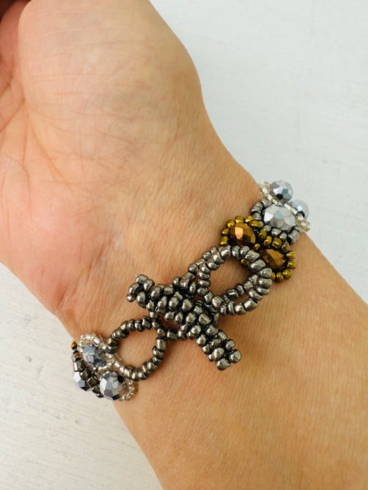 Nell Bracelet- Silver & White ~ ALL JEWELLERY 3 FOR 2