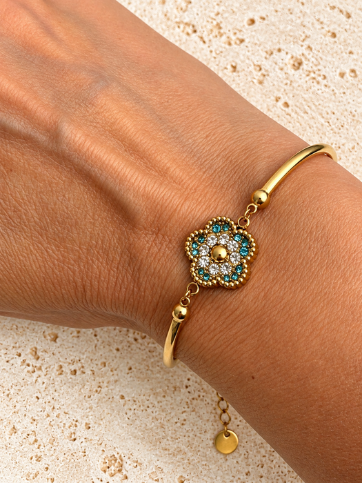 Dottie Bracelet - Clear & Turquoise