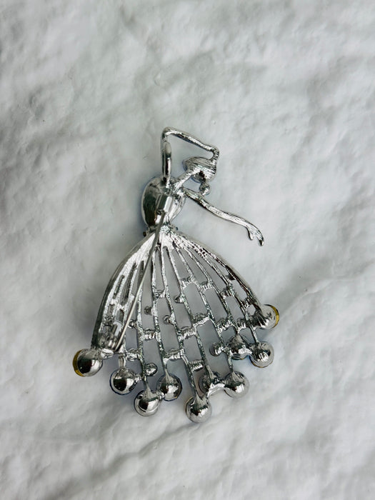 Blue Crystal Ballerina Brooch