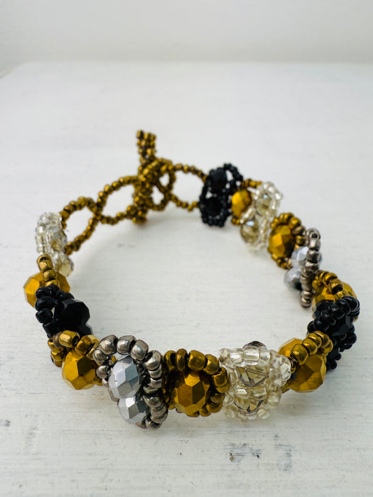 Nell Bracelet- Gold & Black ~ ALL JEWELLERY 3 FOR 2