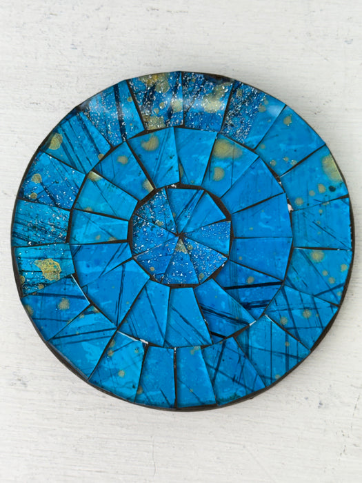 Single Mosaic Coaster - Azure