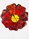 front view of red daisy flower 