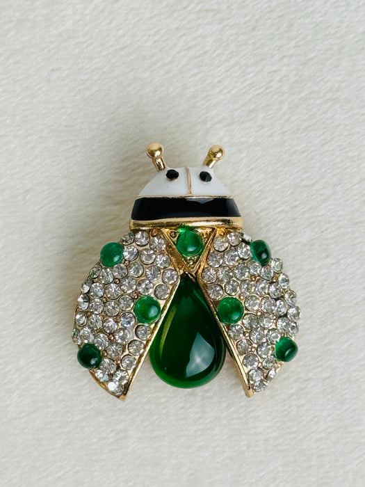Crystal Ladybug Brooch