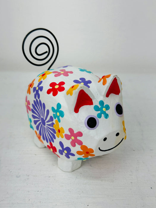 Flower Pig - White