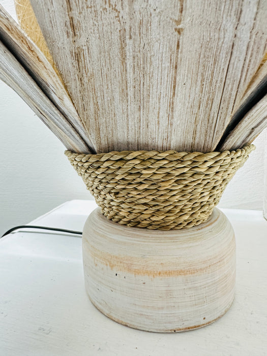 Coco Palm Lamp - Short White Wash