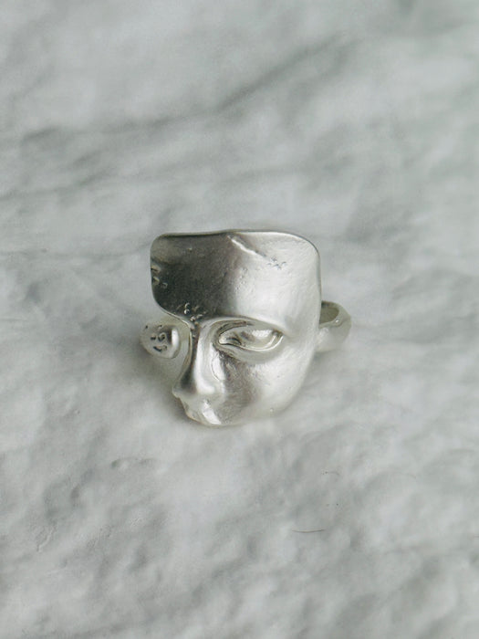 Silver Mask Ring