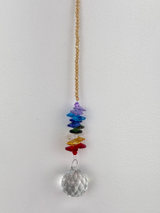 Hanging Rainbow Crystal Prism Ball Ornament