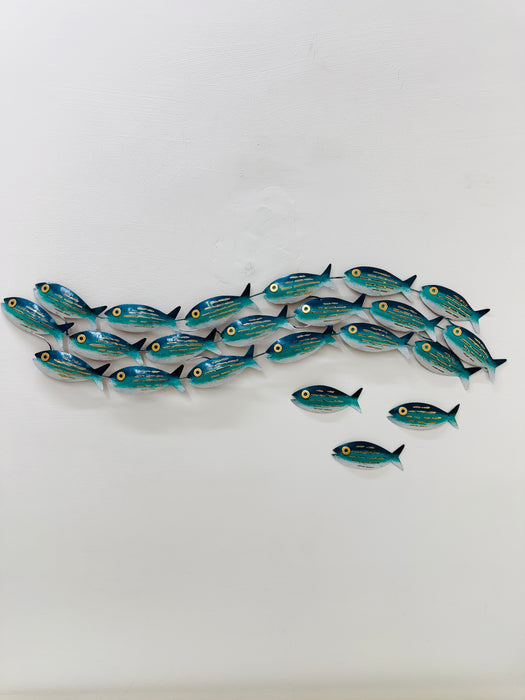 Flat Mottled Fish Shoal - Aqua Striped
