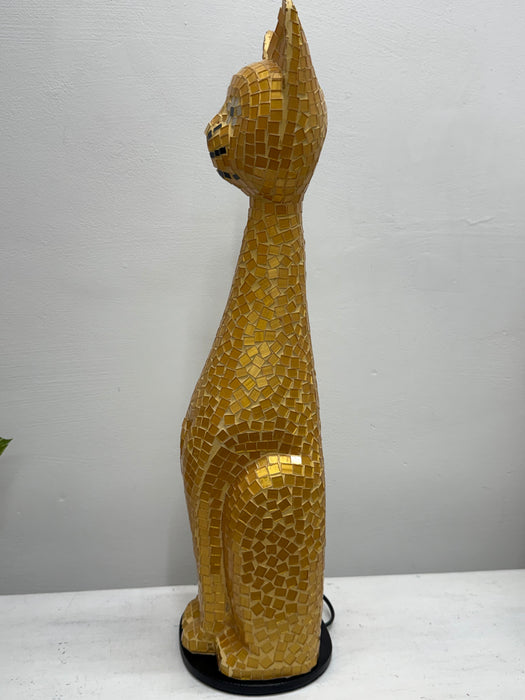Mosaic Cat Lamp - Gold