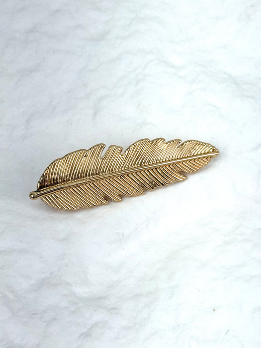 Feather Hair Clip - Gold