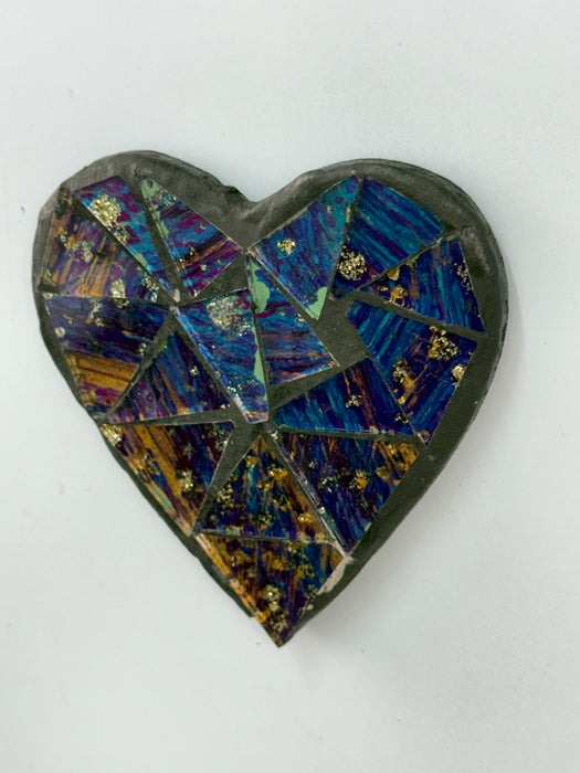 Mosaic Heart Magnet - Cyan
