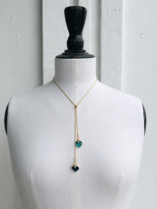 Calla Lily Necklace - Teal