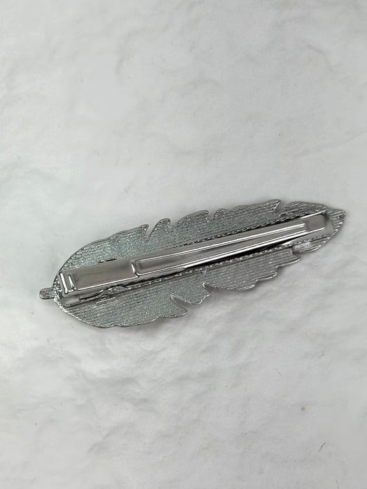 Feather Hair Clip - Silver