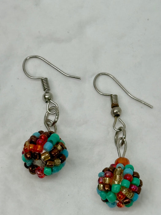 Alia Earrings - Red & Turquoise Mix