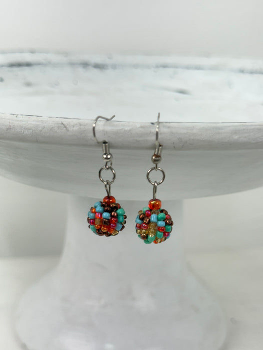 Alia Earrings - Red & Turquoise Mix