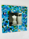 front view of square mosaic mirror