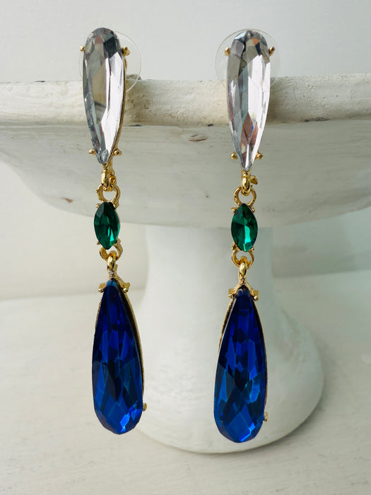 Avani Earrings - Blue ~ ALL JEWELLERY 3 FOR 2