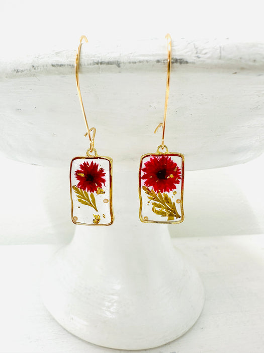 Cressida Earrings - Red Flower ~ ALL JEWELLERY 3 FOR 2