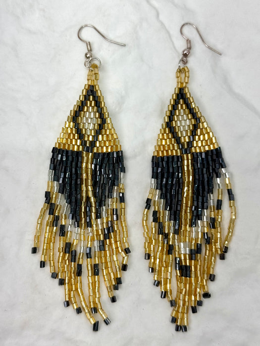 Jamila Earrings - Gunmetal & Gold