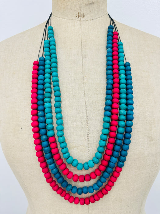 Fritha Necklace - Red Mix~ ALL JEWELLERY 3 FOR 2