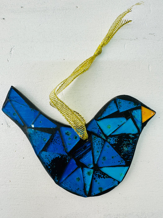 Hängender Mosaikvogel - Blau