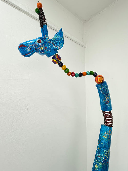 Verrückte Giraffe - Groß - Blau Mix