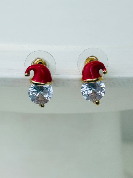 Red Santa Head Earrings