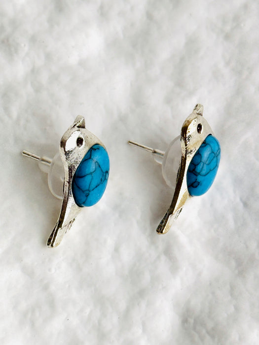 Turquoise bird Earrings