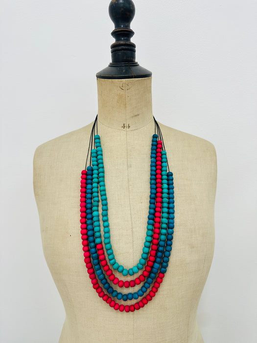 Fritha Necklace - Red Mix~ ALL JEWELLERY 3 FOR 2