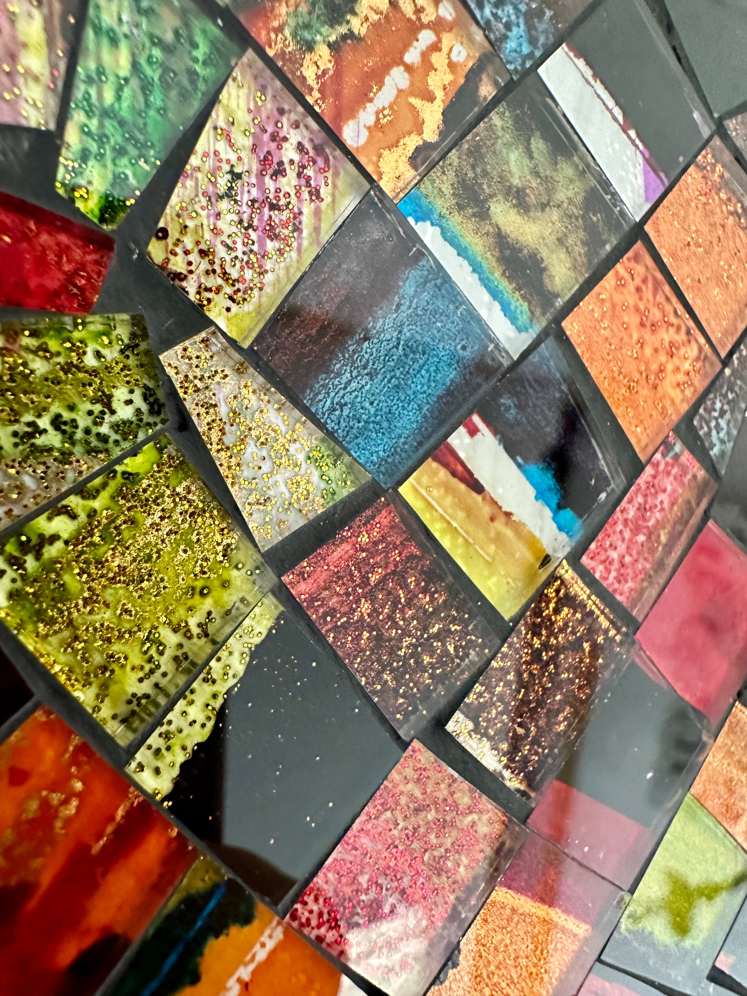 close up of mosaic glass