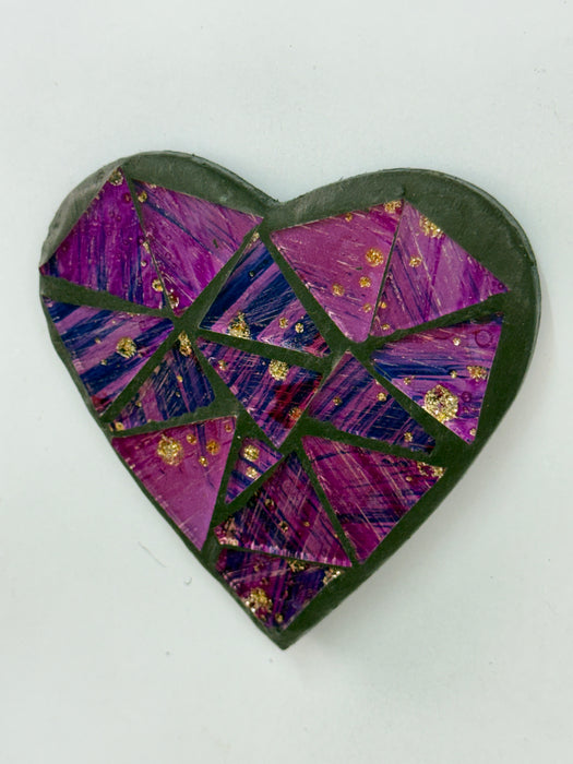 Mosaic Heart Magnet - Purple
