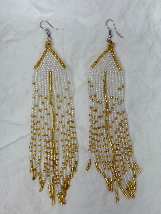 Jolie Earrings - White & Gold