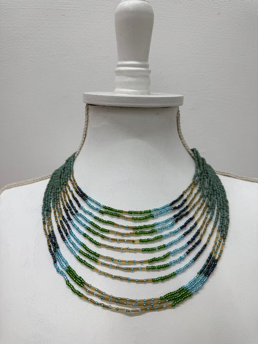 Aketa Necklace - Turquoise &Green ~ ALL JEWELLERY 3 FOR 2