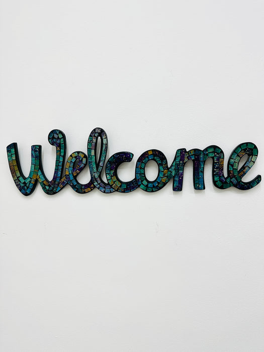 Mosaic Welcome - Cyan