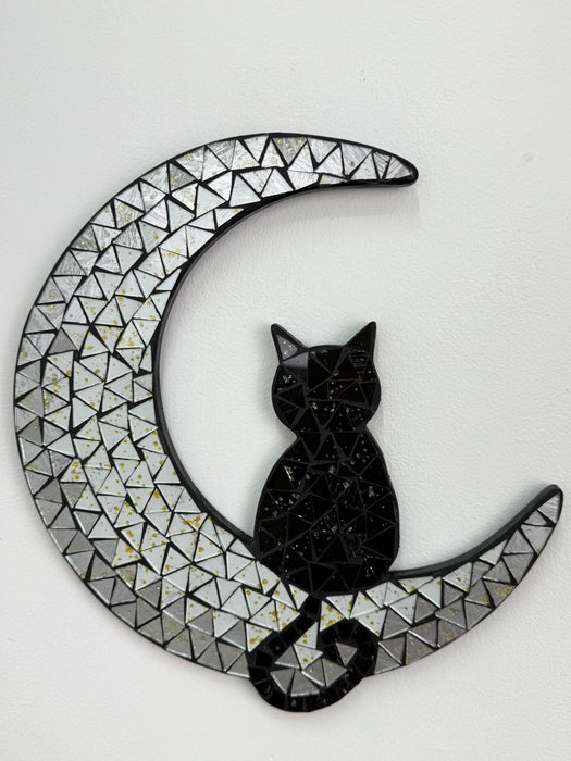 Mosaic Cat on Moon