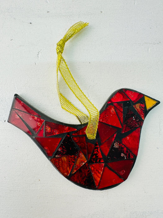 Hanging Mosaic Bird - Red
