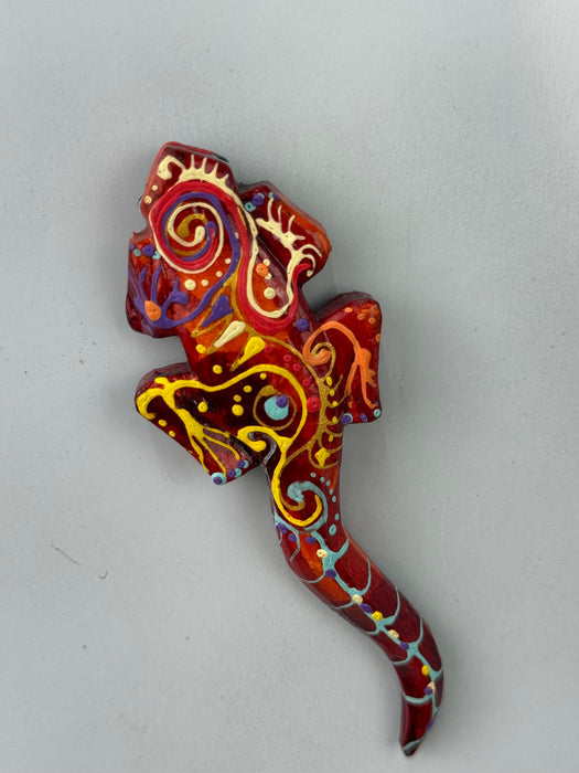 Crazy Gecko Magnet - Burgundy