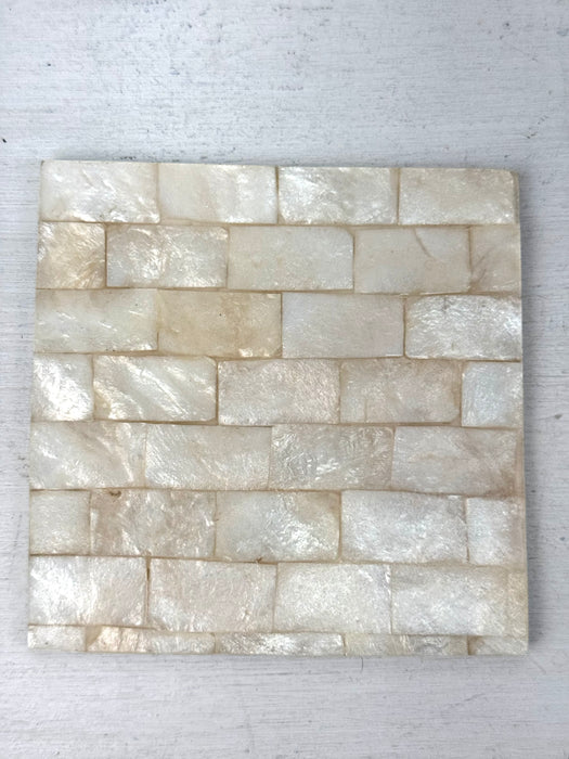Dessous de verre simple coque - Brique blanche